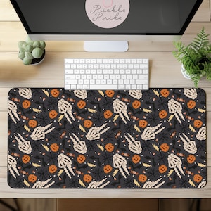 Desk Mat, Dark Spooky Halloween Desk Mat, Spooky Peace Sign Halloween Desk Mat, Fall Halloween Desk Mat, Halloween Mousepad, Spooky Desk Mat
