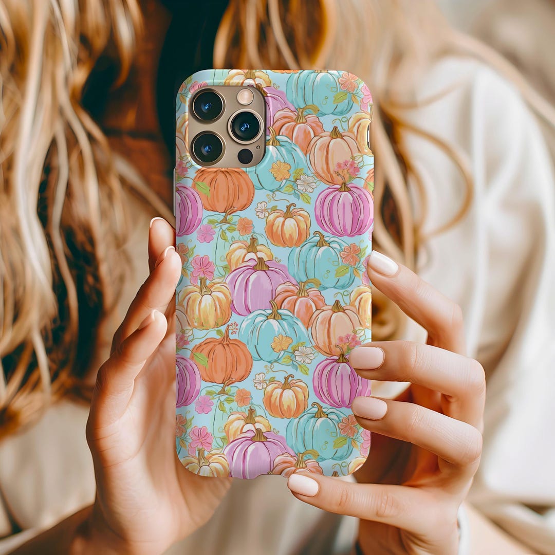 Fall Phone Case, Preppy Pastel Pumpkin Fall Halloween Phone Case ...
