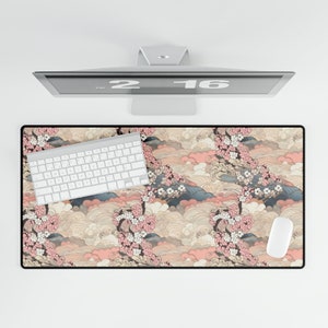 Desk Mat Japanese, Cute Desk Mat Japanese Desk Mat, Desk Mat Aesthetic, Sakura Tree Japanese Cherry Blossom Desk Mat, Desk Mat Nature