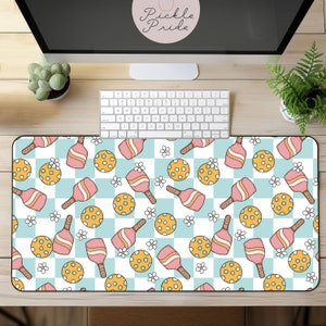 Pickleball Desk Mat, Groovy Pickleball Desk Mat, Pickleball Desk Decor, Pickleball Office Decor, Picklball Office Gift, Pickleball Mousepad