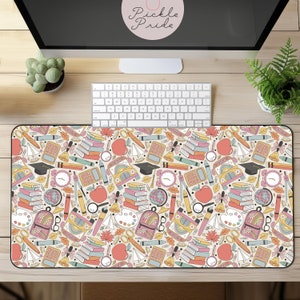 Cute Desk Mat, Teacher Desk Mat, Rainbow Desk Mat School Supplies Teacher Desk Mat, Teacher Mousepad, Teacher Keyboard Mat