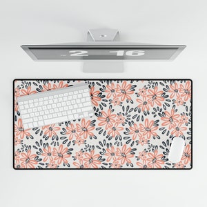 Cute Desk Mat, Boho Flower Desk Mat, Desk Mat Cute, Desk Mat Aesthetic, Cute Desk Decor, Boho Floral Desk Mat, Cute Mousepad, Boho Mousepad