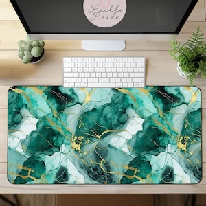 Green Desk Mat, Green Marble Desk Mat, Nature Green Desk Mat, Sage Green Desk Mat, Nature Office Decor, Serene Office Space, Green Mousepad