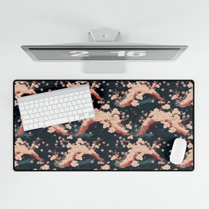 Desk Mat Japanese, Cute Desk Mat Japanese Desk Mat, Desk Mat Aesthetic, Sakura Tree Japanese Cherry Blossom Desk Mat, Desk Mat Nature