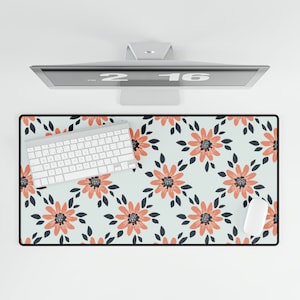 Cute Desk Mat, Boho Flower Desk Mat, Desk Mat Cute, Desk Mat Aesthetic, Cute Desk Decor, Boho Floral Desk Mat, Cute Mousepad, Boho Mousepad