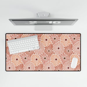 Cute Desk Mat, Flower Desk Mat, Desk Mat Cute, Desk Mat Aesthetic, Cute Desk Decor, Retro Flower Desk Mat, Cute Mousepad, Flower Mousepad
