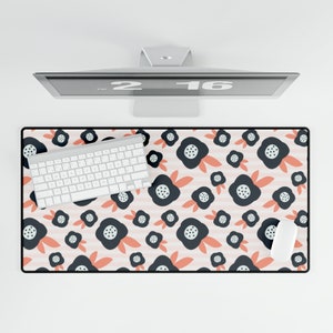 Cute Desk Mat, Boho Flower Desk Mat, Desk Mat Cute, Desk Mat Aesthetic, Cute Desk Decor, Boho Floral Desk Mat, Cute Mousepad, Boho Mousepad