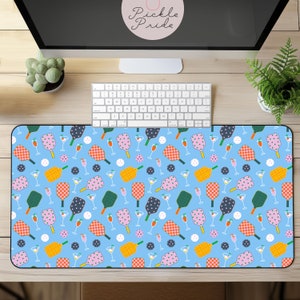 Pickleball Desk Mat, Dinks and Drinks Pickleball Desk Mat, Pickleball Desk Decor, Pickleball Office Decor, Pickleball Mousepad, Pickleball