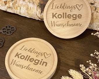 Holz-Untersetzer personalisiert, Untersetzer aus Holz mit Namen oder Text graviert, Glasuntersetzer mit Gravur - PhotoFancy