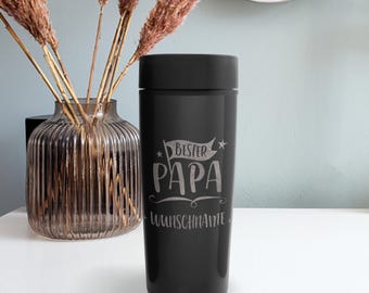 Personalisierter Thermobecher - Coffee To Go Becher mit Namen gestalten - Design 'Bester Papa'