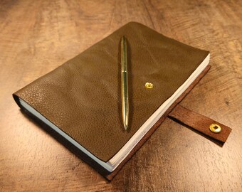 Vintage Style Brown Leather Journal- Handound in Genuine Italian Leather- Soft Cover