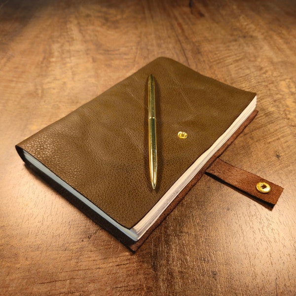 Vintage Style Brown Leather Journal- Handound in Genuine Italian Leather- Soft Cover