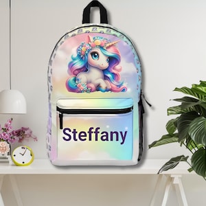 Unicorn Backpack, Custom Kids Backpack, Personalized School Bag and Gift for Unicorn Lovers, Perfect for Back to School