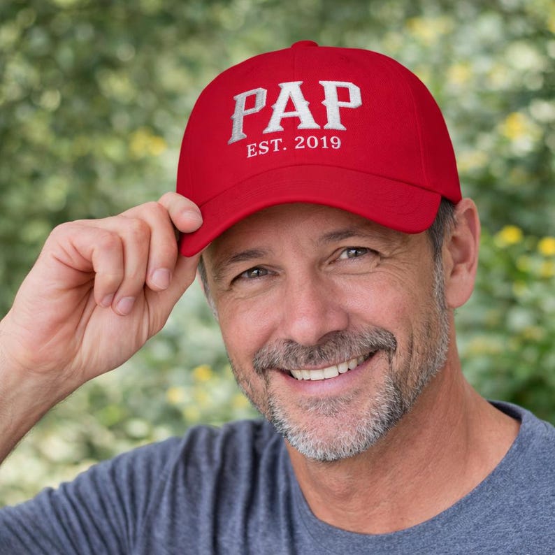 Custom Embroidered Grandpa Hat With Est Year – Personalized PAP Cap for ...