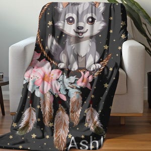 Wolf-Decke - Benutzerdefinierte weicher Fleece-Überwurf, personalisierte Decke für Wohnkultur, Geschenk für Wolf-Liebhaber, gemütlich & warm