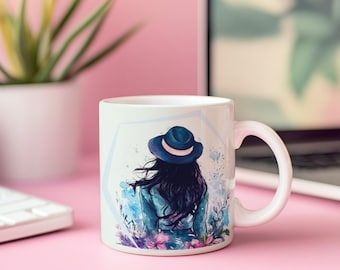 Gepersonaliseerde vrouwendagmok | Bloemsierkunst, keramische koffiemok
