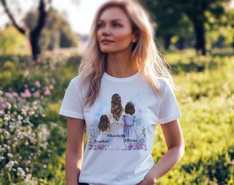 Gepersonaliseerde moeder-T-shirt | Aangepast cadeau voor familienamen