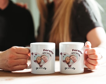 Gepersonaliseerde fotomok | Glanzend keramiek, valentijnscadeau