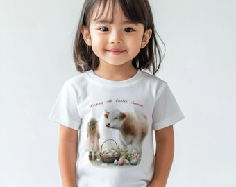 Gepersonaliseerde paas-T-shirt voor kinderen, lente-T-shirt van biologisch katoen