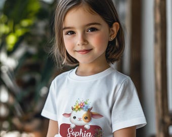 Gepersonaliseerde paas-T-shirt voor kinderen, vakantie-T-shirt van biologisch katoen