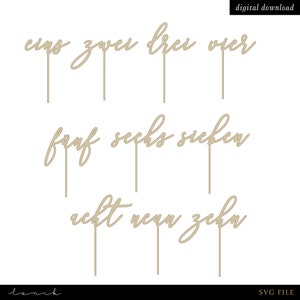 1-10 - Tischnummer - Hochzeit - Cake Topper - digitale Datei