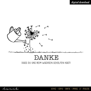 Danke , dass du uns beim wachsen geholfen hast - Abschlußgeschenk - digitale Datei