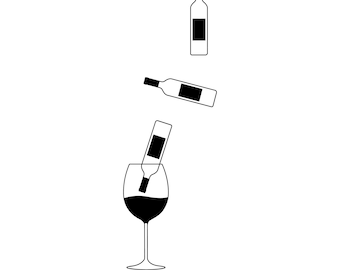 Wine bottle jumps into the glass - digital file