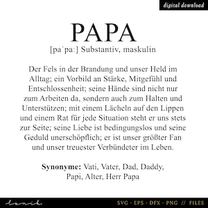 Papa - Definition - Spruch - Geschenk - digitale Datei