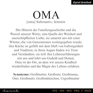 Oma - Definition - Spruch - Geschenk - digitale Datei