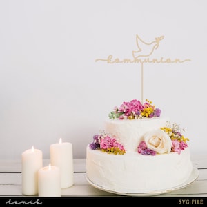 Caketopper - Communion - fichier laser numérique