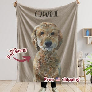 Personalized Dog Blanket with Name | Custom Photo Blanket for Dog | Fathers Day Gift| Custom Pet Photo Blanket | Personalized Dog Lover Gift