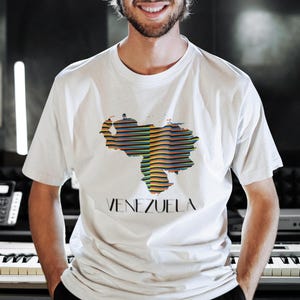 T-shirt Fierté Vénézuélienne, Carte du Venezuela Cruz Diez, Culture Latino, Souvenir de Voyage, Cadeau pour Vénézuéliens