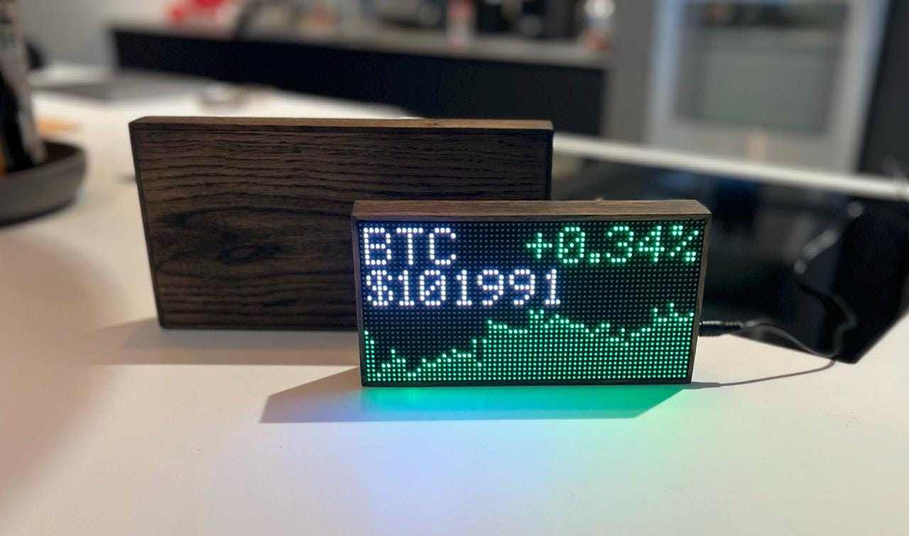 Handcrafted Oak Crypto Ticker: LED Cryptocurrency Display - Etsy