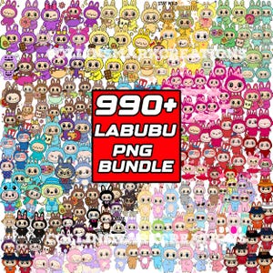 LABUBU PNGクリップアートバンドル、かわいいデジタルステッカー、ちび漫画pngダウンロード、パステルラブブキャラクターアート、昇華ファイル、LABUBU
