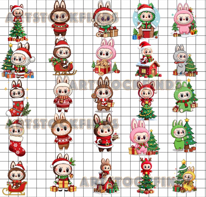 400+ Christmas Labubu Clipart Mega Bundle, Labubu PNG Bundle, Labubu ...
