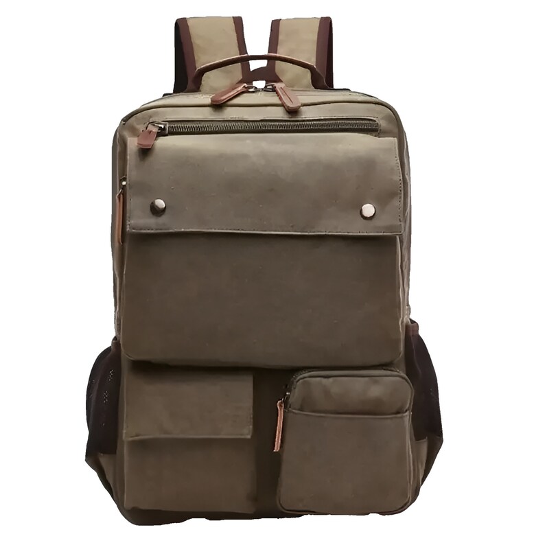 Waterproof Canvas Backpack, Handmade Travel Bag, Ideal for School and Laptop Backpack, Vintage
