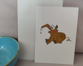 Ameisenbär Lustig Postkarte Geburtstagskarte Comicbild