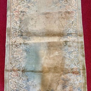 Size 4x2.3ft  Handmade Chineese Best Quality Silk Road Small Silk Rug