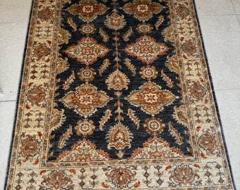 Handmade vintage afghan kazak carpet size 6x4ft