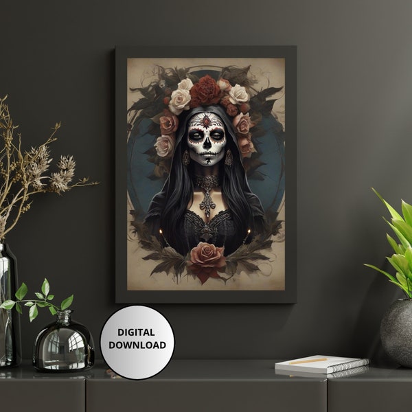 Affiche Santa Muerte, art mural occulte