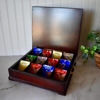 Shabby Chic Tea Storage Box as a Gift for Housewarming, Rustic Tea Bags ...