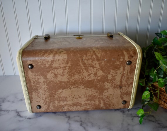 Vintage Samsonite Train Case - Two Tone Tan and B… - image 8