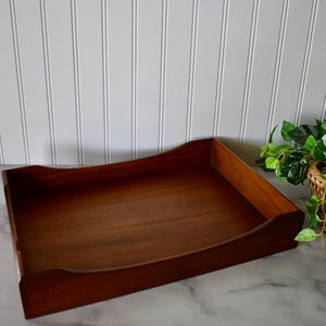 Vintage Wooden Legal Size Paper Tray/Inbox with Dovetail Joints, Desk Organizer