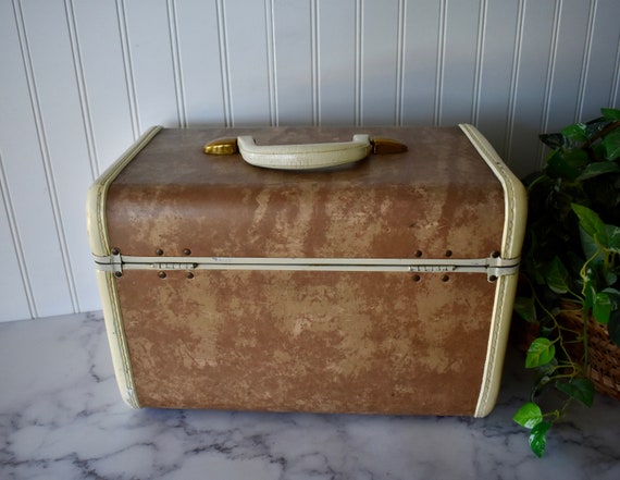 Vintage Samsonite Train Case - Two Tone Tan and B… - image 6