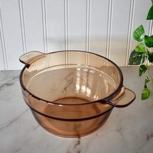 Vintage Amber Corning France Vision Double Boiler Insert V-20-B