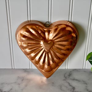 Vintage Old Dutch Copper Heart Food Mold/Wall Hanging, Retro Kitchen Decor, ODI Copper Mold, Made in Korea
