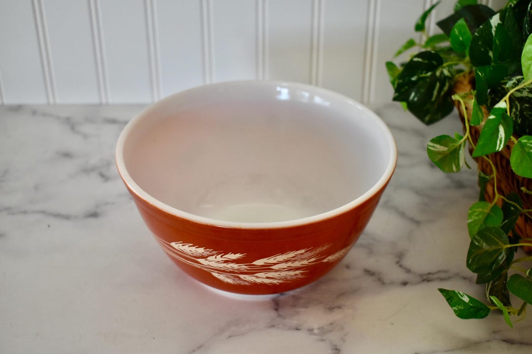 Vintage Pyrex Autumn Harvest Wheat Nesting Bowl 402, 1.5 Quart Capacity ...