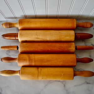 Vintage Wooden Rolling Pins, Farmhouse Kitchen, French Country Kitchen