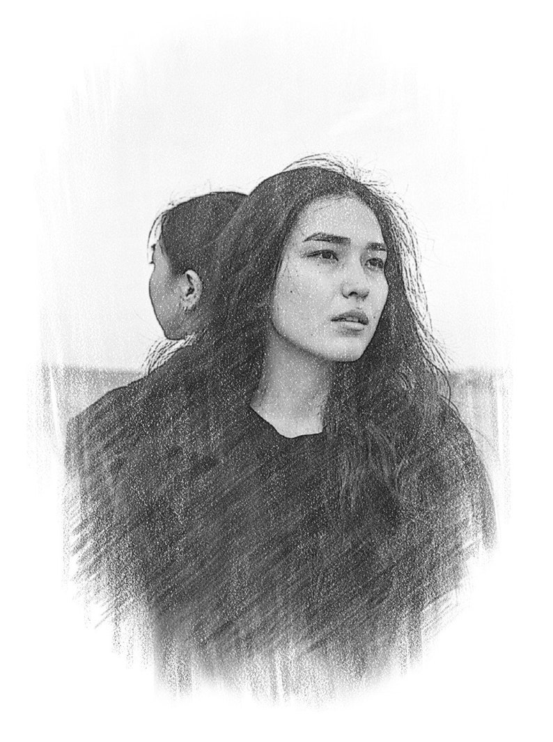 Digital Portrait Sketch From a Photo Digital Pencil Sketch Pencil