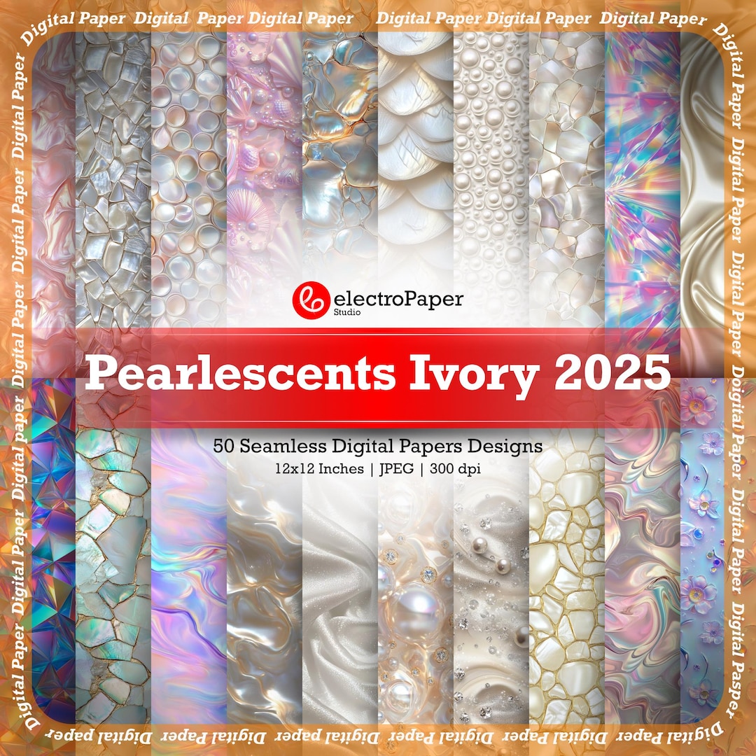 Pearlescent Ivory Texture 2025 - Pearl Digital Paper, Ivory Textures ...
